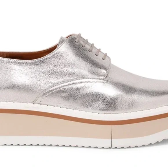 Robert Clergerie Paris Brook Derby Metallic Silver Platform Loafers 8.5 $542 - Picture 2 of 14